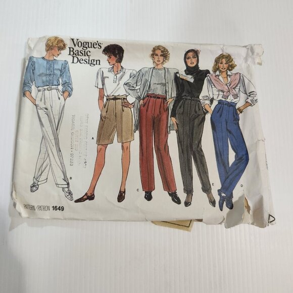 🪻BOGO🪻 Vogue Pattern 1649 Size 6 8 10 Basic Design Misses Pants Shorts - Picture 3 of 10